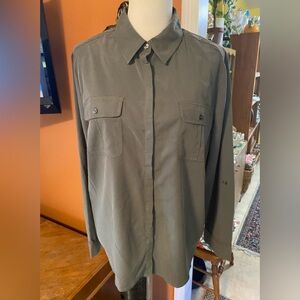 Chico's Olive Green Button Down Top